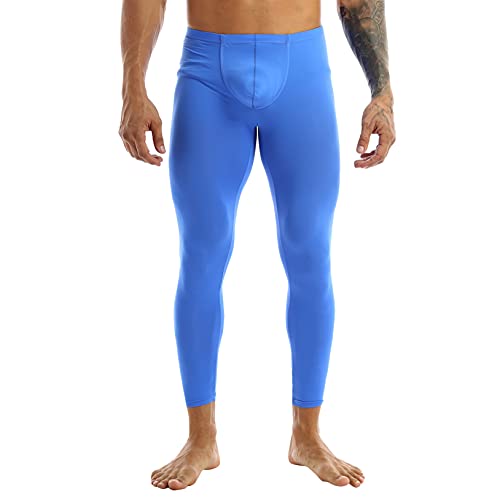 Freebily Herren Leggings Lange Sport-Tights Strumpfhose Männer Compression Hose Sport Training Laufhose Atmungsaktiv Schnelltrocknend Blau_C XL von Freebily