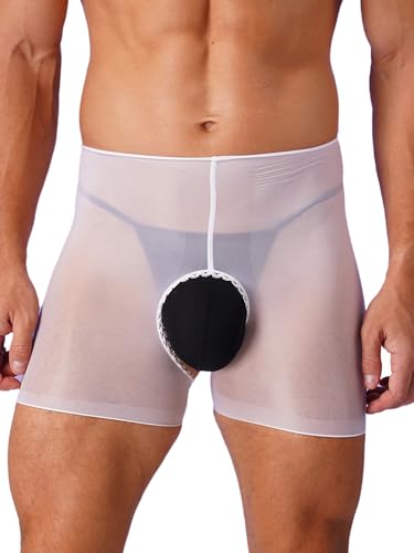 Freebily Herren Sexy Boxershorts Mit Öffnung Glatte Transparente Unterhose Unterwäsche Ouvert Slip Höschen Atmungsaktiv Weiß_A Einheitsgröße Freebily Herren Sexy Boxershorts Mit Öffnung Glatte Transparente Unterhose Unterwäsche Ouvert Slip Höschen Atmungsaktiv Weiß_A Einheitsgröße von Freebily
