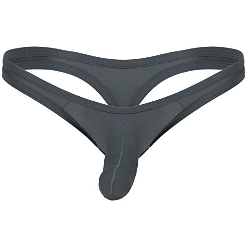 Freebily Herren String Tanga mit Penishülle Slips Ouvert Jockstrap Erotische Unterwäsche Elefant Unterhose Höschen Bikinislip Dunkelgrau L von Freebily