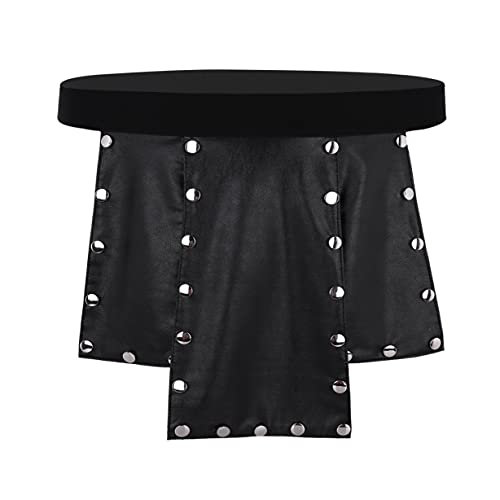 Freebily Herren Wetlook Kilt Rock Leder Harness String Männer Gladiator Rock Griechisch Römisch Krieger Kostüm Erotik Unterwäsche Clubwear Schwarz M von Freebily