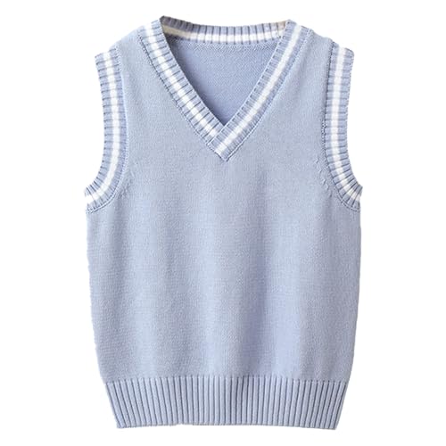 Freebily Jungen Mädchen Pullunder Ärmellos Klassische V-Ausschnitt Strickweste Gestrickte Pullover Weste für Frühling Herbst Winter C_Hellblau 146-152/11-12 Jahre Freebily Jungen Mädchen Pullunder Ärmellos Klassische V-Ausschnitt Strickweste Gestrickte Pullover Weste für Frühling Herbst Winter C_Hellblau 146-152/11-12 Jahre von Freebily