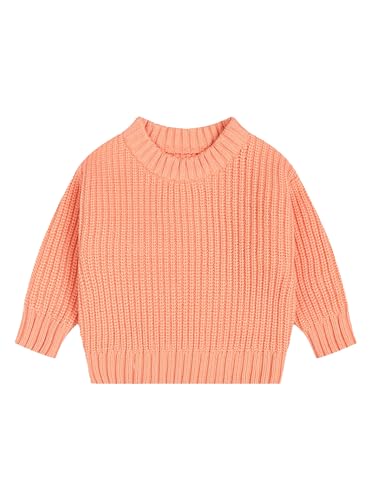 Freebily Kinder Baby Strickpullover Mädchen Jungen Gestrickter Pullover Top Kleinkind Baby Winter Herbst Knitted Sweater Shirt Orange_A 68-80 von Freebily