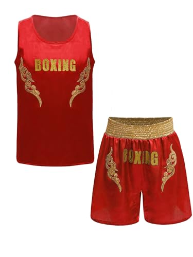 Freebily Kinder Boxen Kickboxen Kleidung Jungen Trainingsanzug Muay Thai Short Shirt 2er Set Kampfsport Wettkampf Leistung Outfit Rot 146-152 Freebily Kinder Boxen Kickboxen Kleidung Jungen Trainingsanzug Muay Thai Short Shirt 2er Set Kampfsport Wettkampf Leistung Outfit Rot 146-152 von Freebily