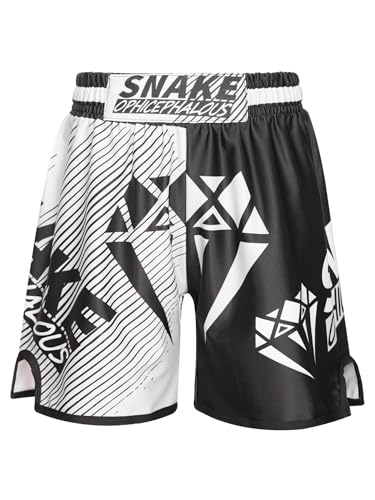 Freebily Kinder Jungen MMA Box Shorts Muay Thai Kickboxen Kurze Hose Trainingshose zum K1 Boxen Käfigkämpfen Lauf- Kampfkunst Kampfsport Halb-Weiß 158-164 von Freebily