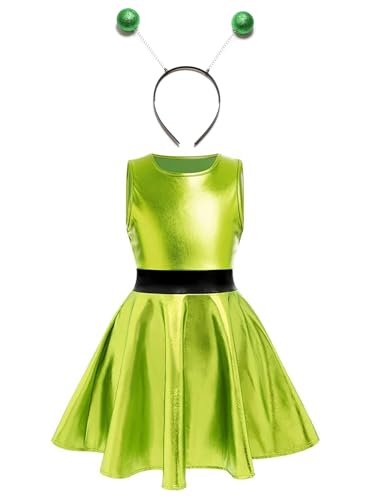 Freebily Kinder Mädchen Alien Space Girl Outfit Haarreif Metallic A-Linie Kleid Set Karneval Fasching Glitzer Weltall Party Outfit Grün 146-152 Freebily Kinder Mädchen Alien Space Girl Outfit Haarreif Metallic A-Linie Kleid Set Karneval Fasching Glitzer Weltall Party Outfit Grün 146-152 von Freebily