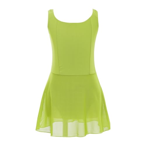 Freebily Kinder Mädchen Ballettanzug Ballett Tanzkleid Ballettbody mit Tüll Röckchen Gymnastik Kleid Tanz Kostüme Grün_E 146-152 von Freebily