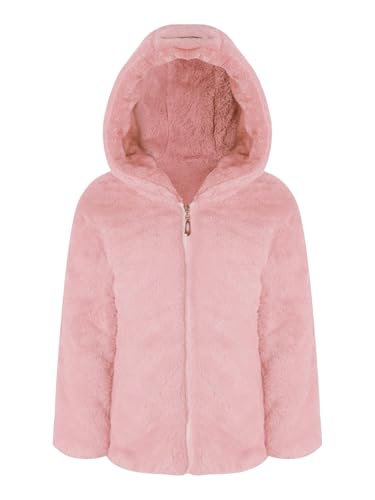 Freebily Kinder Mädchen Fleecejacke Winter Warme Kunstpelz Jacke Mantel Kapuzenjacke Pullover Mit Teddybär Hase Ohren Outwear Rosa_D 146-152 von Freebily
