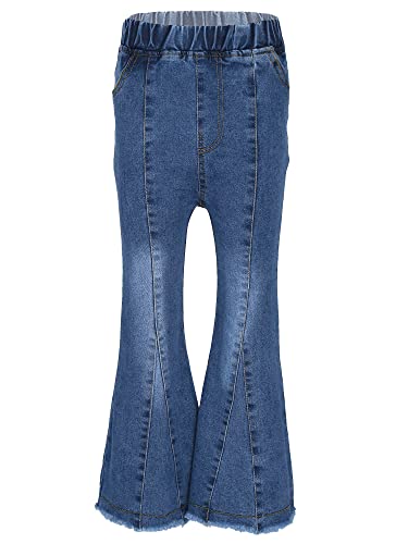 Freebily Kinder Mädchen Jeans Schlaghose Retro Flared Hose Stretch Denim Pants Leggings Ausgestellten Hosen Gr. 80-176 A Blau 152-164 von Freebily