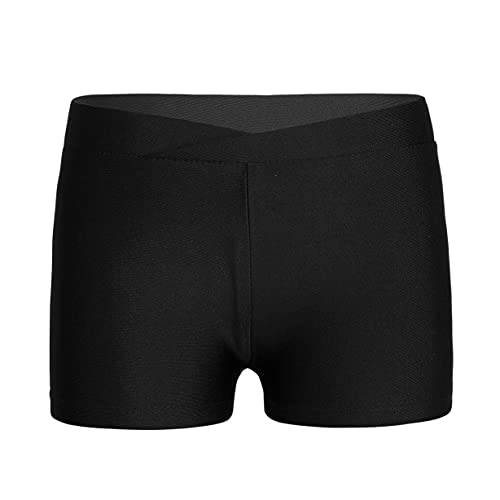 Freebily Kinder Mädchen Sportshorts Gymnastik Turnshorts Tanzsport Yoga Fitness Workout Shorts Athletik Kurze Hose Hot Pants Schwarz 122-128/7-8 Jahre von Freebily