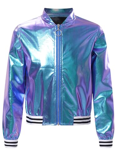 Freebily Kinder Metallic Jacke Mädchen Jungen Baseball College Jacke Glänzende Hip Hop Jazz Kleidung Tanz Disco Street Dance Outfit Bunt 122-128 Freebily Kinder Metallic Jacke Mädchen Jungen Baseball College Jacke Glänzende Hip Hop Jazz Kleidung Tanz Disco Street Dance Outfit Bunt 122-128 von Freebily
