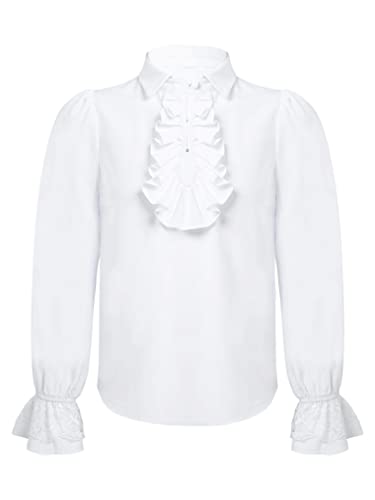 Freebily Kinder Rüschenhemd Mittelalterliches Hemd Bluse Pirat Tops Renaissance Viktorian Gothic Steampunk Shirt Kostüm B_Weiß 164 Freebily Kinder Rüschenhemd Mittelalterliches Hemd Bluse Pirat Tops Renaissance Viktorian Gothic Steampunk Shirt Kostüm B_Weiß 164 von Freebily