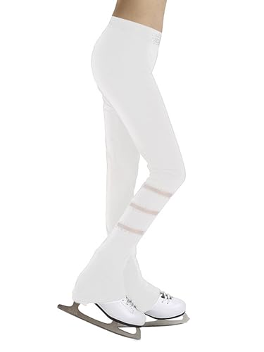 Freebily Mädchen Eiskunstlauf Hose Glitzer Mit Strass Kinder Stretch Gymnastik Sportleggins Ballett Tanz Strumpfhose Weiß_B 146-152 von Freebily