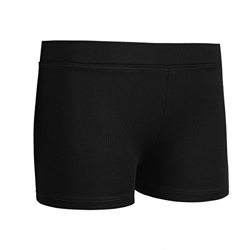 Freebily Mädchen Shorts Tanzen Training Kurze Hose Low Rise Activewear Tanzshorts Yoga Sport Workout Gym Fitness Stretch Shorts Schwarz 10 Jahre von Freebily