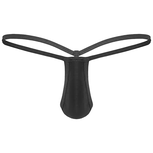 Freebily Männer Jockstrap Micro Mini Strings Tanga Bulge Pouch Slip Herren elastische G-String Thong Unterhose Butt Offen Schwarz_G M von Freebily