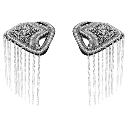 Freebily Punk Quaste Epaulette Glocken Kette Schulterpolster Metall Franse Patch Schulterklappe Für Blazer Uniform Silber 1 Einheitsgröße Freebily Punk Quaste Epaulette Glocken Kette Schulterpolster Metall Franse Patch Schulterklappe Für Blazer Uniform Silber 1 Einheitsgröße von Freebily