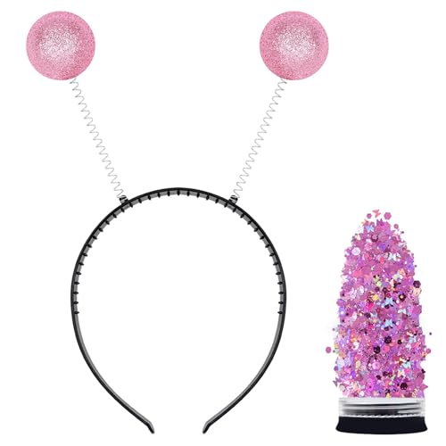 Freebily Space Alien Kopfbonder Glitter Antennen Kopfbonder Boppers Glitter Funkelnde Kostum Zubehor Rosa Einheitsgröße von Freebily