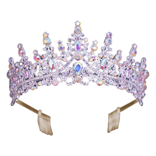 Freebily Sparkly Strass Prinzessin Krone Jeweled Bridal Tiaras für Hochzeit Prom Geburtstag Party Bunt One Size von Freebily