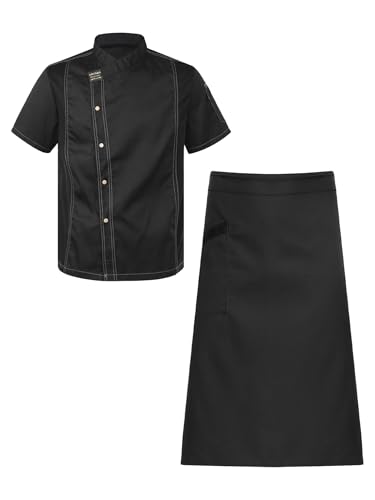 Freebily Unisex Kochjacke Und Schürze 2er Set Damen Herren Küchenuniform Kochbekleidung Für Restaurants Bäckereien Schwarz M Freebily Unisex Kochjacke Und Schürze 2er Set Damen Herren Küchenuniform Kochbekleidung Für Restaurants Bäckereien Schwarz M von Freebily