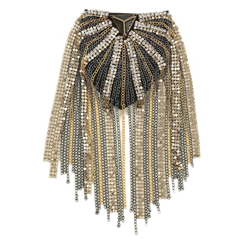 Freebily Vintage Metallquaste Epaulette Punk Schulterpolster Metallfransen Patch Schulterklappe Für Blazer Uniform Anzug Gemischte Farben Einheitsgröße Freebily Vintage Metallquaste Epaulette Punk Schulterpolster Metallfransen Patch Schulterklappe Für Blazer Uniform Anzug Gemischte Farben Einheitsgröße von Freebily