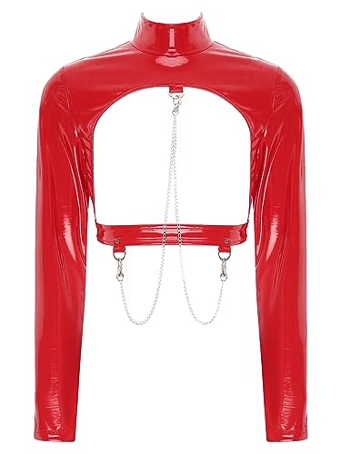 Freebily Wetlook Dessous Damen Sexy Latex Top Busentfrei Lackleder Crop Top Brustfrei Corsage Reizwäsche Oberteile Rot_B XXL Freebily Wetlook Dessous Damen Sexy Latex Top Busentfrei Lackleder Crop Top Brustfrei Corsage Reizwäsche Oberteile Rot_B XXL von Freebily