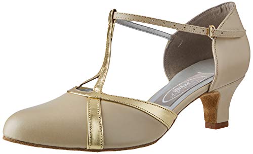 Freed of London Damen Nancy Tanzschuh, Champagne and Gold, 39 EU Weit von Freed of London