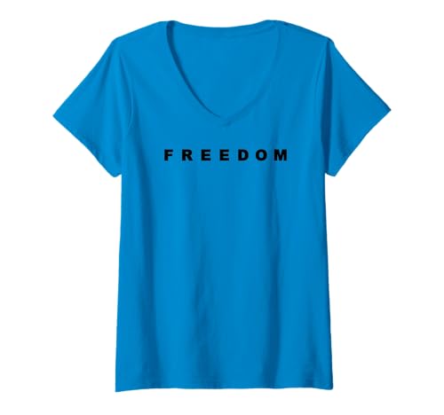 Damen Freiheit T-Shirt mit V-Ausschnitt Damen Freiheit T-Shirt mit V-Ausschnitt von Freedom Bold Designs