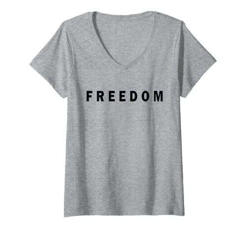 Damen Freedom Statement - weiß T-Shirt mit V-Ausschnitt von Freedom Designs Meme-Geschenk