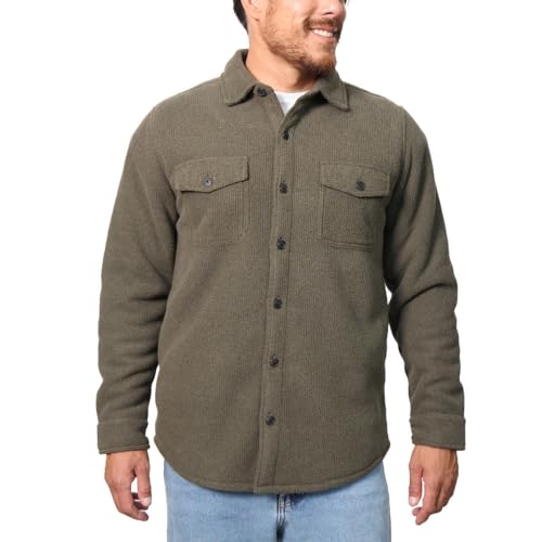 Freedom Foundry Herren Plaid Fleece Jacken Super Plüsch Sherpa Gefüttert Jacke Hemd, Solide Olivgrün, X-Large Freedom Foundry Herren Plaid Fleece Jacken Super Plüsch Sherpa Gefüttert Jacke Hemd, Solide Olivgrün, X-Large von Freedom Foundry