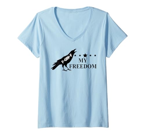 Damen Freedom Sign That Says Freedom Fuck Fascism Resist No Kings T-Shirt mit V-Ausschnitt Damen Freedom Sign That Says Freedom Fuck Fascism Resist No Kings T-Shirt mit V-Ausschnitt von Freedom Shirt that says Freedom Shirts for Women
