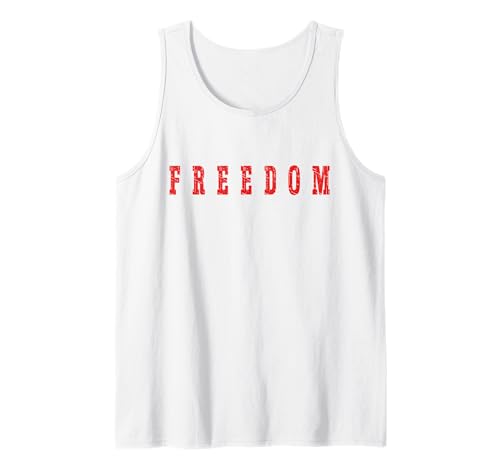 Herren Freedom Red Text Minimalist Design Bold Typografie Grafik Tank Top Herren Freedom Red Text Minimalist Design Bold Typografie Grafik Tank Top von Freedom Text Bold Typography Graphic Designs