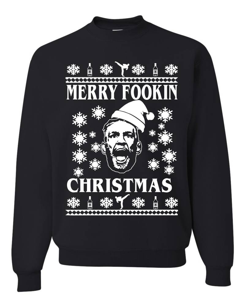 Frohe Fookin Weihnachten Conor Mcgregor Ugly Christmas Sweater Unisex Sweatshirt von FreedomTeesUSA