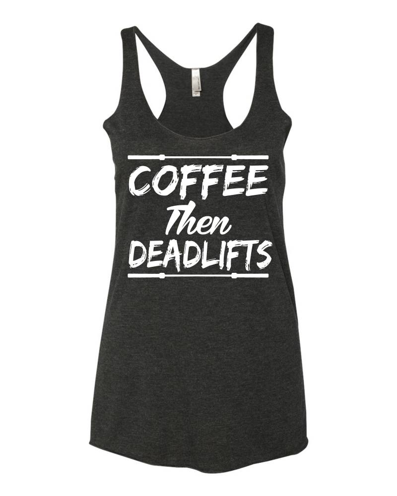 Kaffee Dann Kreuzheben Kreuz Ausbildung Gym Damen Tanktop von FreedomTeesUSA
