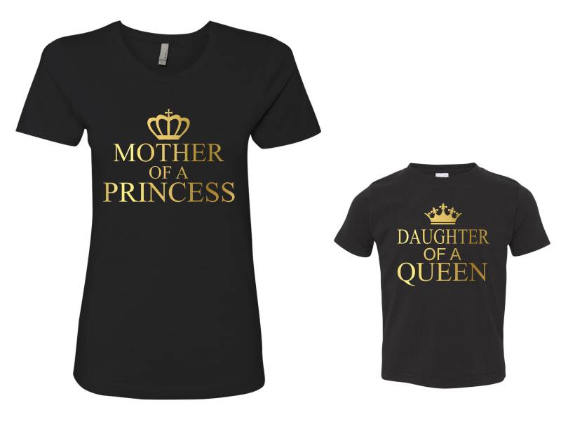 Mutter Einer Prinzessin Tochter Königin Passende T-Shirts Mama Geschenk Muttertagsgeschenk von FreedomTeesUSA
