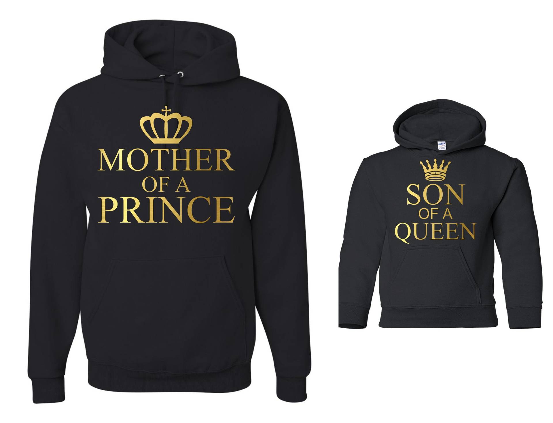 Mutter Eines Prinzen Sohn Einer Königin Passende Und Hoodie Sweatshirts Set Von Zwei Muttertagsgeschenk von FreedomTeesUSA