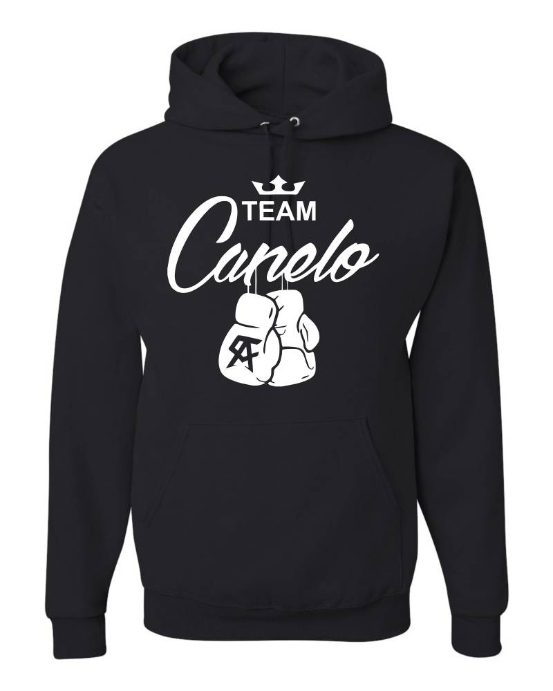 Team Canelo Boxhandschuhe Weiß Logo Unisex Hoodie Sweatshirt von FreedomTeesUSA