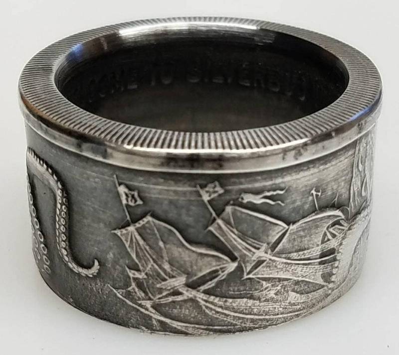 Extrem Seltenkraken Ringgroßsegler Ringschatz Ringsturm Ringpiraten Ringschiffswrack Ringdavy Jones Ring3 Unze Silber Ring von FreedomringsByKarl