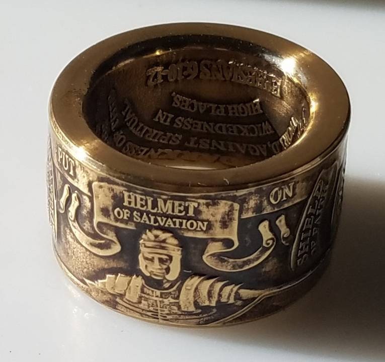 Rüstung Gottes Ringversand Am Selben Tagchristlicher Ringbibel Vers Ringepheser 6, 10-12 Ringkrieger Ringschutz Ringbiker Ring von FreedomringsByKarl