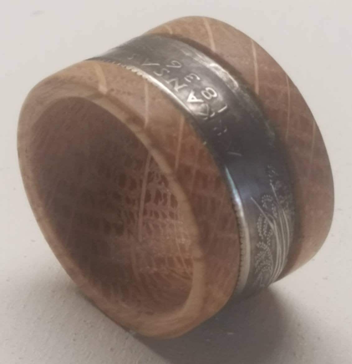 Whisky Fass Holz Zustand Viertel Inlay Ring Whisky Fass Holz Zustand Viertel Inlay Ring von FreedomringsByKarl