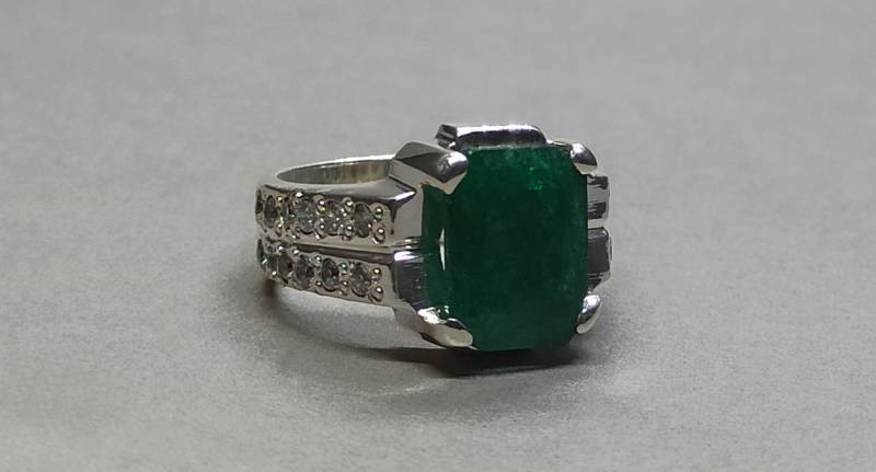 5 Karat Smaragd Mit Zirkonen 925 Sterling Silber Handgemachter Frauenring Smaragdschliff Reicher Grüner Smaragdring Zamurd Ring Geburtstagsgeschenk von FreehasCreations