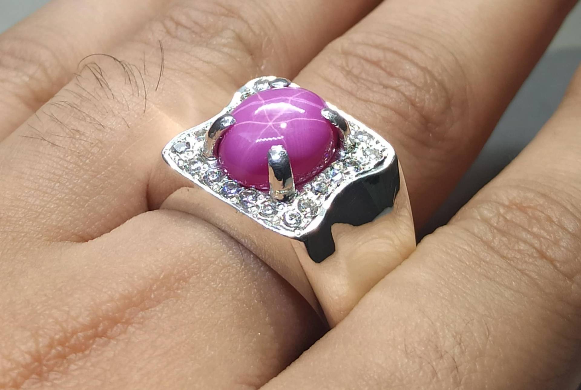 6 Karat Rubin Stern Ring 925 Sterling Silber Handgemacht Frauen Natürlicher Juli Birthstone Zirkonia Yaqoot Geschenk Für Sie von FreehasCreations