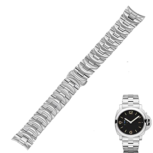 24 mm Uhrenarmband aus schwerem 316L Edelstahl Uhrenarmband Ersatz für Panerai Luminor 44 mm Gehäuse Silber 24 mm Uhrenarmband aus schwerem 316L Edelstahl Uhrenarmband Ersatz für Panerai Luminor 44 mm Gehäuse Silber von Freejoy