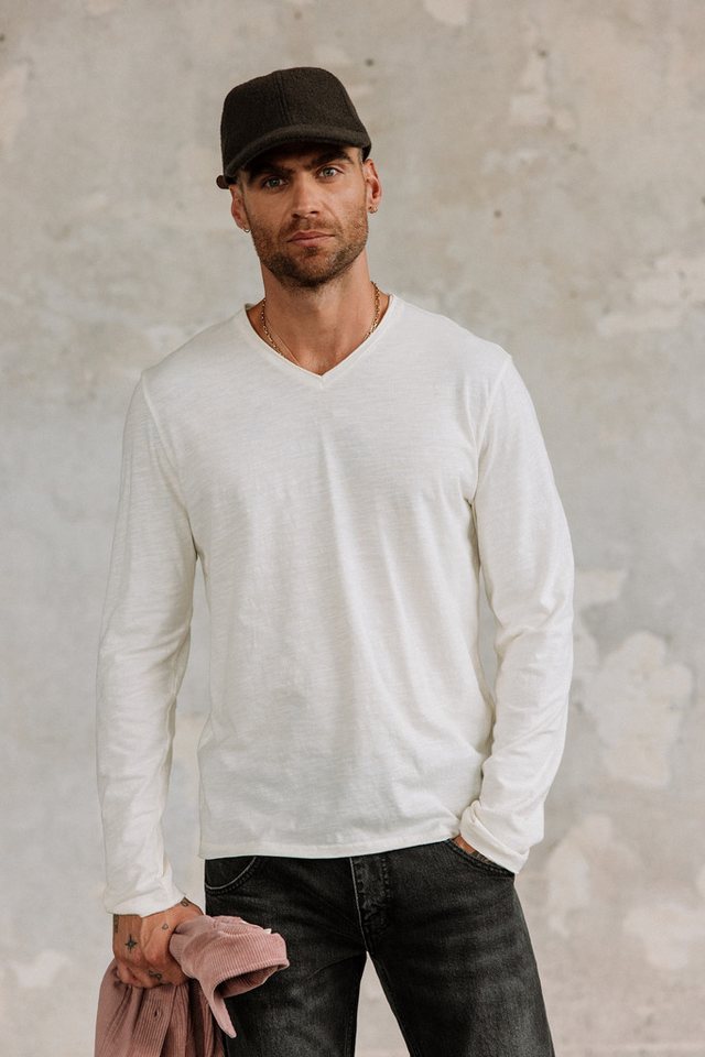 Freeman T. Porter Langarmshirt Leandro ML Kansas - T-Shirt aus Flammgarn-Jersey - Langarmshirt - Lon von Freeman T. Porter