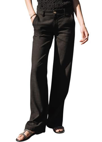 Freeman T. Porter Schlaghose Agatha Plain Linen Black Größe 26 von Freeman T. Porter