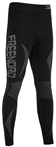 Freenord ENERGYTECH EVO Herren Funktionswäsche Thermoaktiv Atmungsaktiv Base Layer Hose (Schwarz/Grau, XL) von Freenord