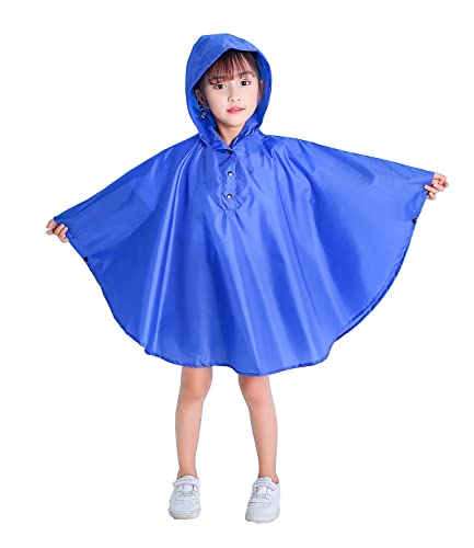 Freesmily Kinder Niedlicher Regenmantel Regenponcho Jacke Mantel für Mädchen Jungen (Navy blau, S) von Freesmily