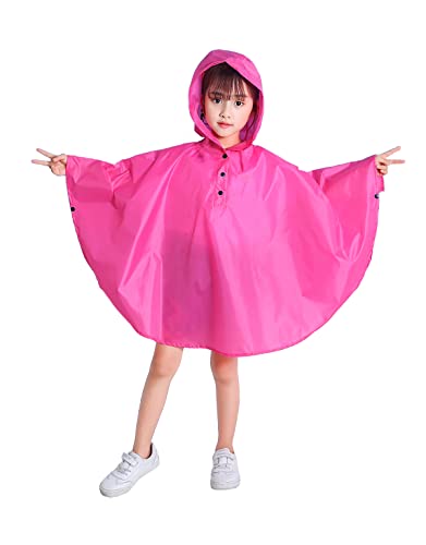 Freesmily Kinder Netter Regenmantel Wasserdichter Regen Poncho Jacke Mantel für Mädchen Jungen Kind (rot, S) von Freesmily