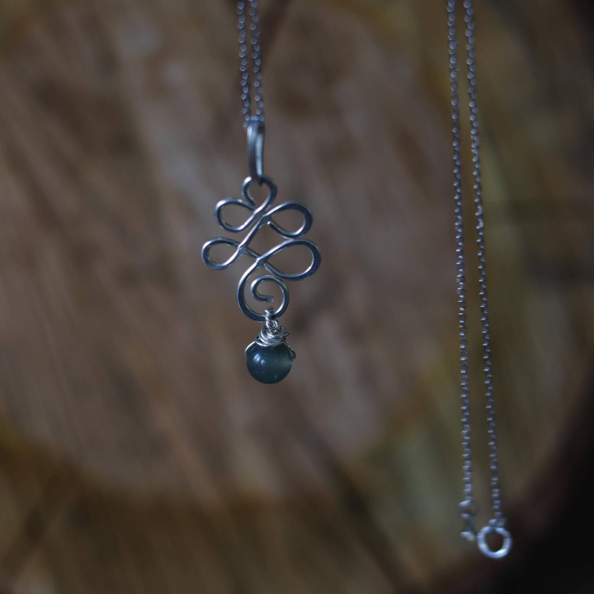 Halskette Aus Echter Moosachat -Perle Mit Silber | 935 - Handmade Halskette Aus Echter Moosachat -Perle Mit Silber | 935 - Handmade von FreespiritsArtwork