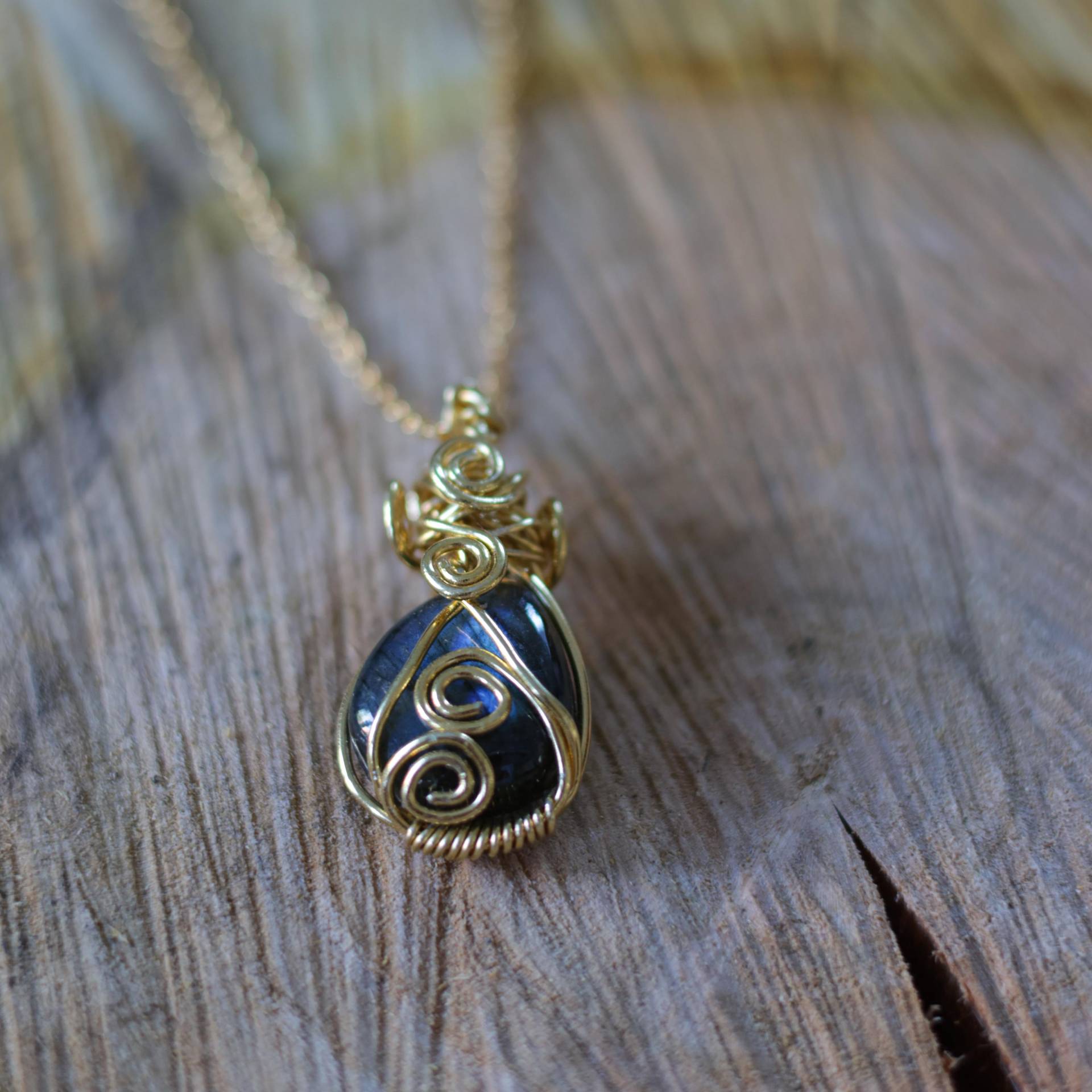 Labradorit - Halskette Aus Vergoldetem Sterling Silber | 925 Handmade Labradorit - Halskette Aus Vergoldetem Sterling Silber | 925 Handmade von FreespiritsArtwork