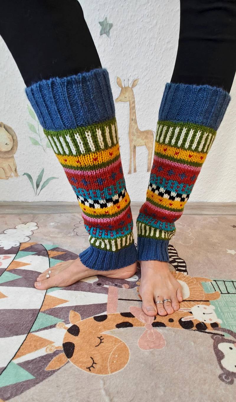 Blaue Gestrickte Damen Stulpen Aus 100% Wolle von FreespiritshopJR