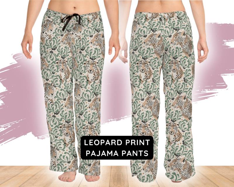 Leopard Print Pajama Pants - Chic Home & Beach Wear Jungle-Inspired Loungewear Ideal Gift For Her, Cozy Relax Pants, Women's Leopard Print Pajama Pants - Chic Home & Beach Wear Jungle-Inspired Loungewear Ideal Gift For Her, Cozy Relax Pants, Women's von Freestylebox